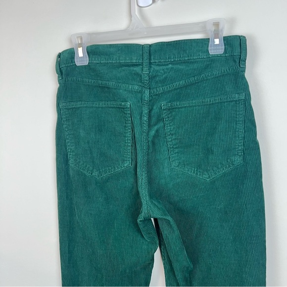 GAP Emerald Green Corduroy Straight Leg Cigarette Pants 6 Preppy Academia Ankle - Picture 6 of 9